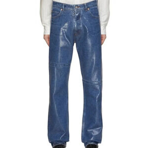 MM6 Maison Margiela Coated 5 Pocket Denim Jeans in Medium Indigo 32 New Mens